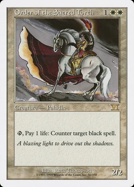 Ordre de la torche sacrée, carte Magic 6ED 32 — extension Classic Sixth Edition