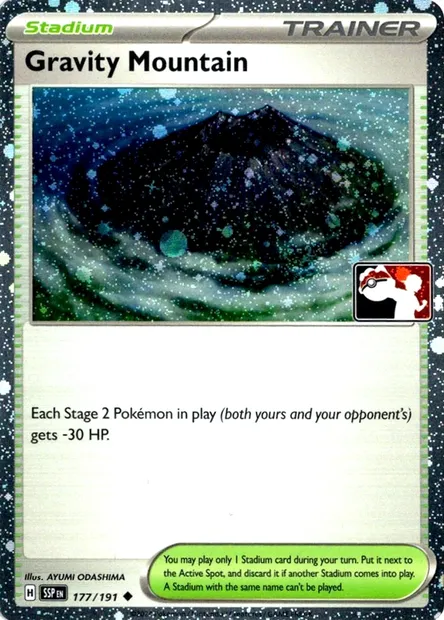 Montagne Gravité, carte Pokémon PPS 177-3 — extension Play! Pokémon Prize Pack Series