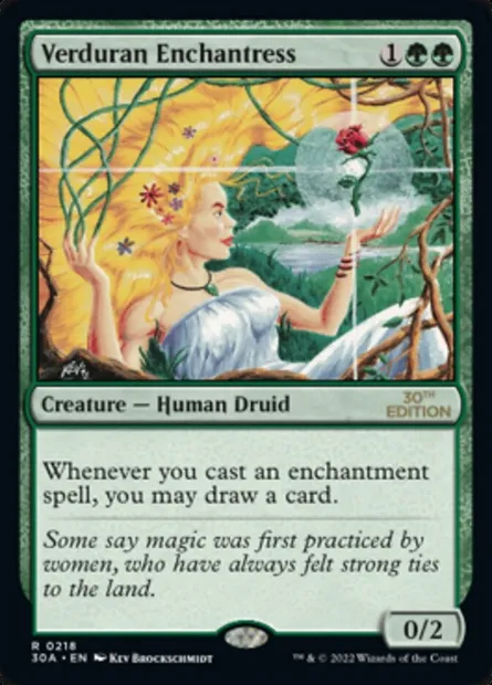 Verduran Enchantress, Magic card 30A 218 — 30th Anniversary Edition set