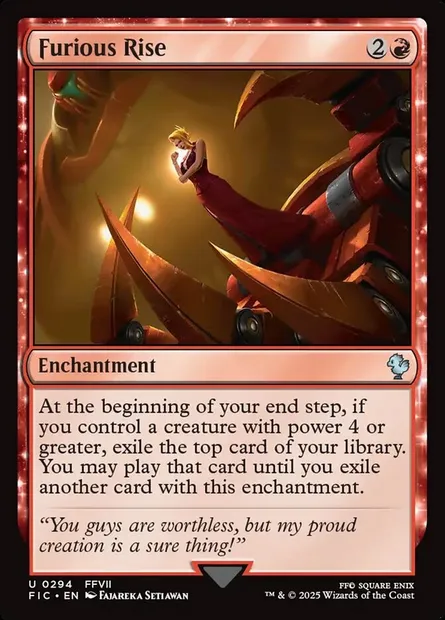 Furious Rise, Magic card FIC 294 — Final Fantasy Commander set