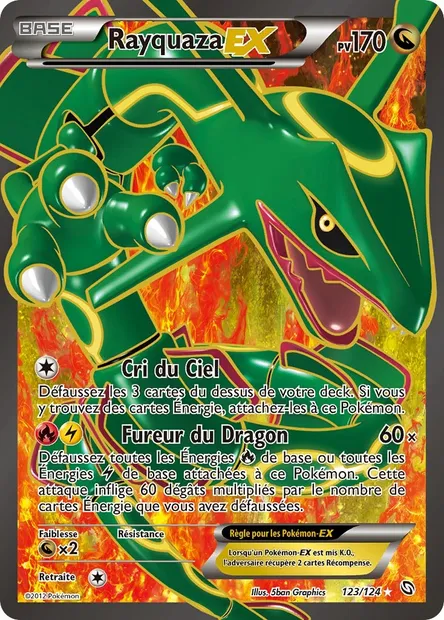 Rayquaza-EX, carte Pokémon DRX 123 — extension Dragons Éxaltés