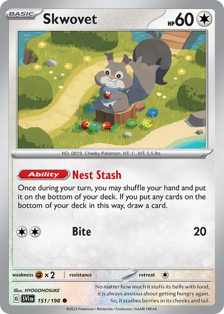 Skwovet, Pokémon card SVI 151 — Scarlet & Violet set