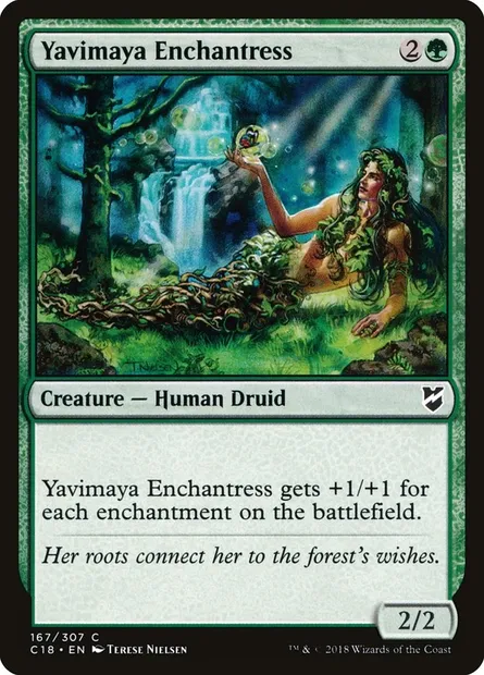 Yavimaya Enchantress, Magic card C18 167 — Commander 2018 set