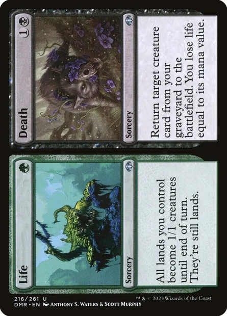 Life // Death, carte Magic DMR 216 — extension Dominaria Remastered