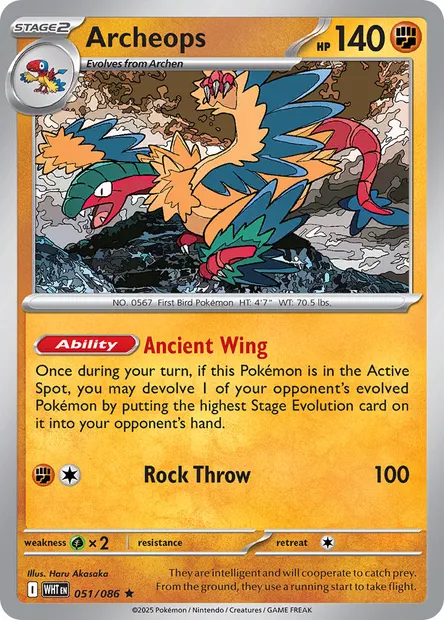 Archeops, Pokémon card WHT 051 — White Flare set
