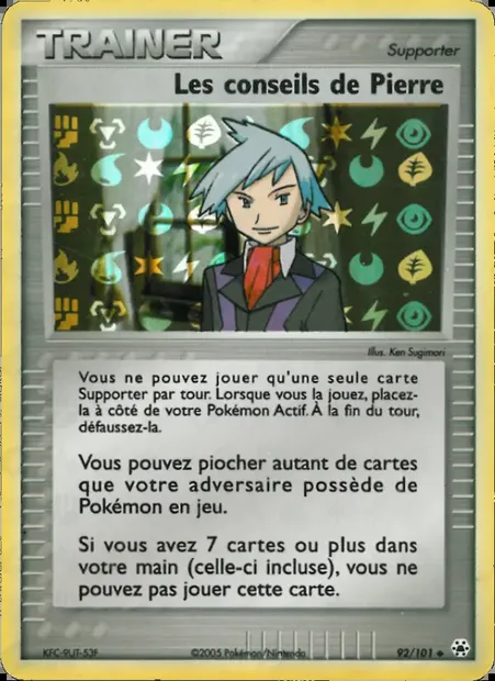 Les conseils de Pierre, carte Pokémon HL 92 — extension EX Légendes Oubliées