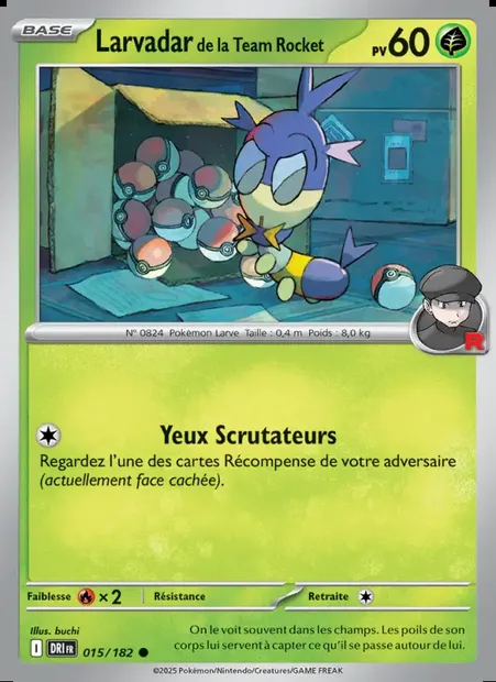 Larvadar de la Team Rocket, carte Pokémon DRI 015 — extension Rivalités Destinées
