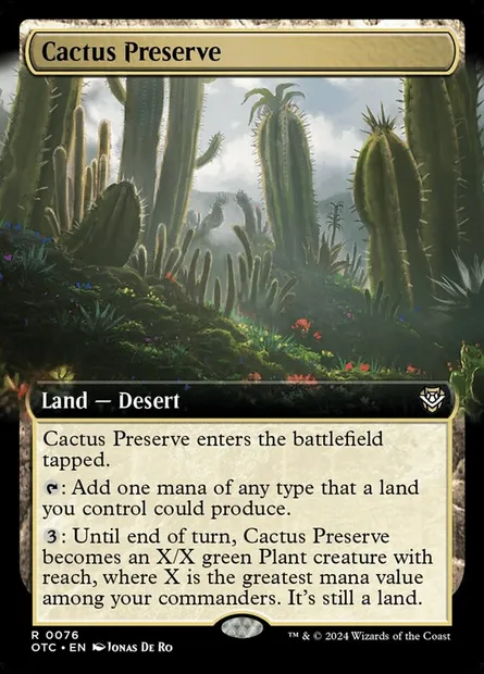 Cactus Preserve, Magic card OTC 76 — Outlaws of Thunder Junction Commander set