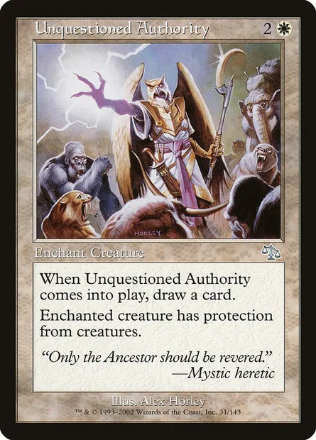 Unquestioned Authority, Magic card JUD 31 — Judgment set