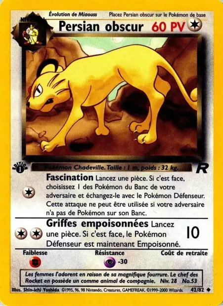 Persian obscur, carte Pokémon TR 42 — extension Team Rocket