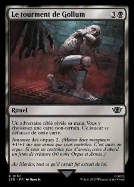 Le tourment de Gollum, carte Magic LTR 110 — extension Le Seigneur des Anneaux : chroniques de la Terre du Milieu
