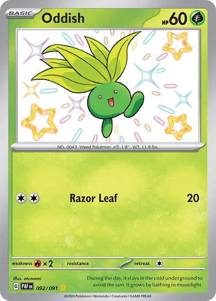 Oddish, Pokémon card PAF 092 — Paldean Fates set