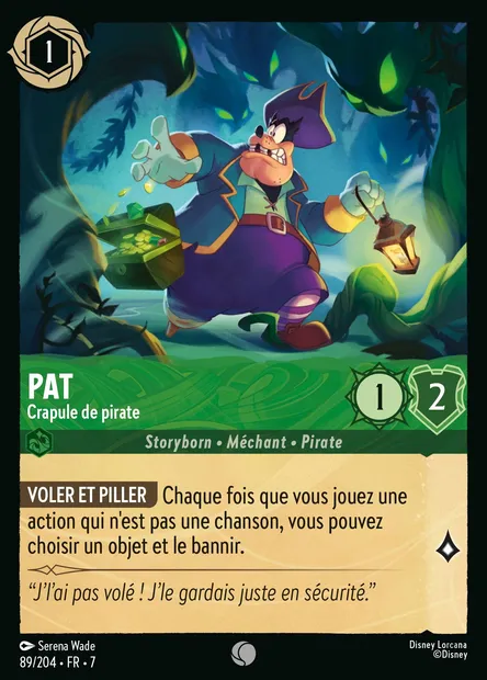 Pat - Crapule de pirate, carte Disney Lorcana CH7-089 — extension L'île d'Archazia