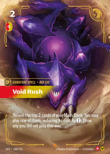 Void Rush, carte Riftbound SFD 188 — extension Spiritforged