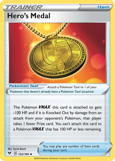 Hero's Medal, Pokémon card VIV 152 — Vivid Voltage set
