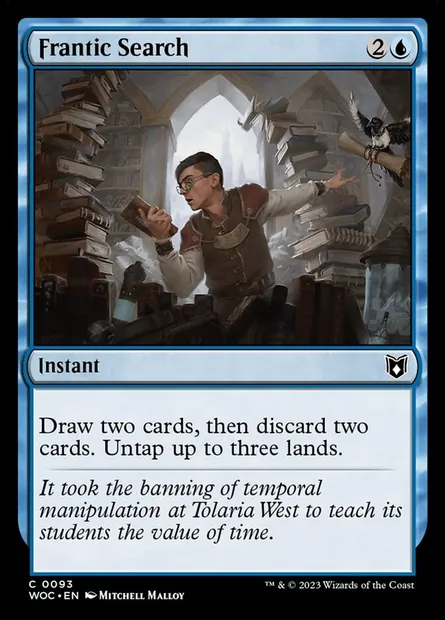 Frantic Search, Magic card WOC 93 — Wilds of Eldraine Commander set