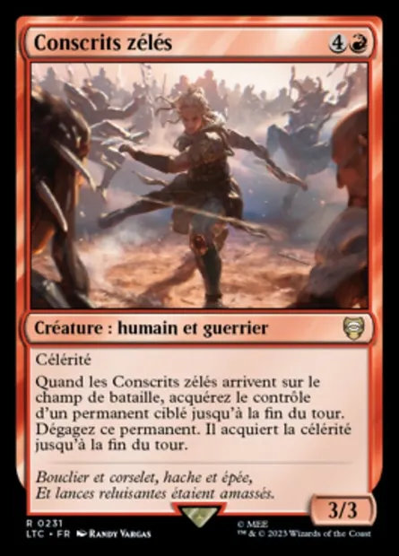 Conscrits zélés, carte Magic LTC 231 — extension Tales of Middle-earth Commander