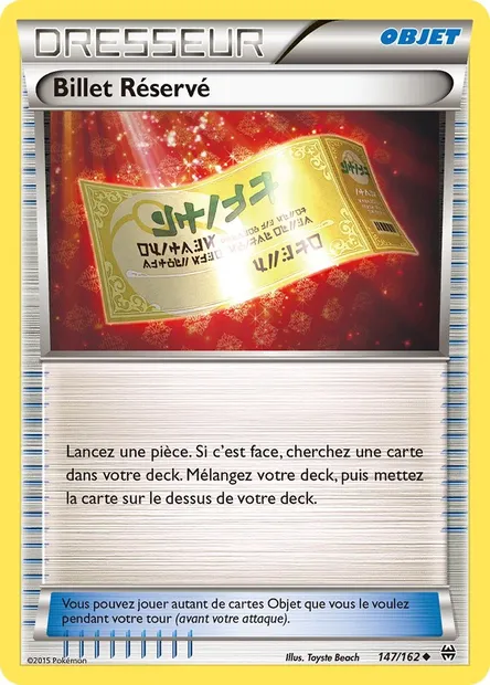 Billet Réservé, carte Pokémon BKT 147 — extension Impulsion Turbo