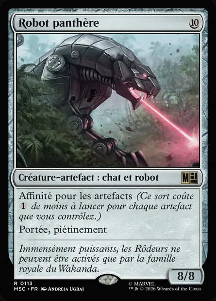 Robot panthère, carte Magic MSC 113 — extension Marvel Super Heroes Commander