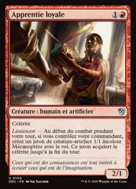 Apprentie loyale, carte Magic DRC 104 — extension Aetherdrift Commander