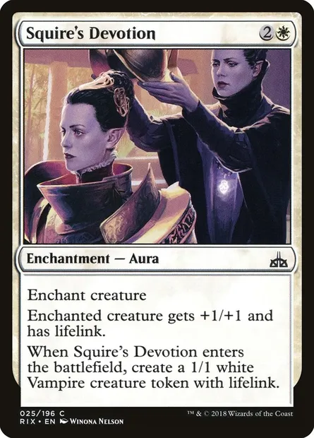 Squire's Devotion, Magic card RIX 25 — Rivals of Ixalan set