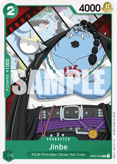 Jinbe, One Piece card OP02-033 — PARAMOUNT WAR set