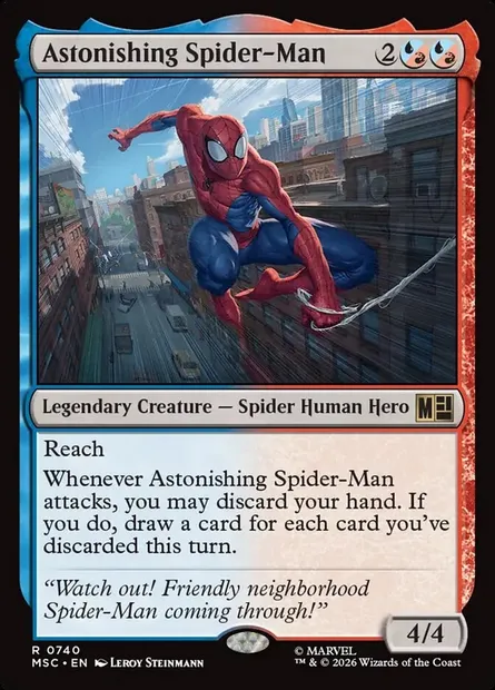 Astonishing Spider-Man, Magic card MSC 740 — Marvel Super Heroes Commander set