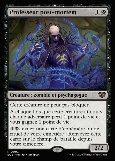 Professeur post-mortem, carte Magic SOS 93 — extension Secrets of Strixhaven