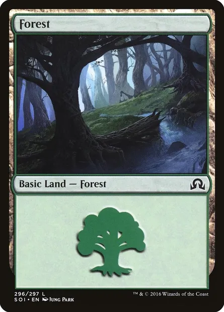 Forest, Magic card SOI 296 — Shadows over Innistrad set