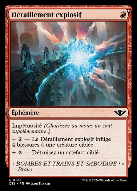 Déraillement explosif, carte Magic OTJ 122 — extension Outlaws of Thunder Junction