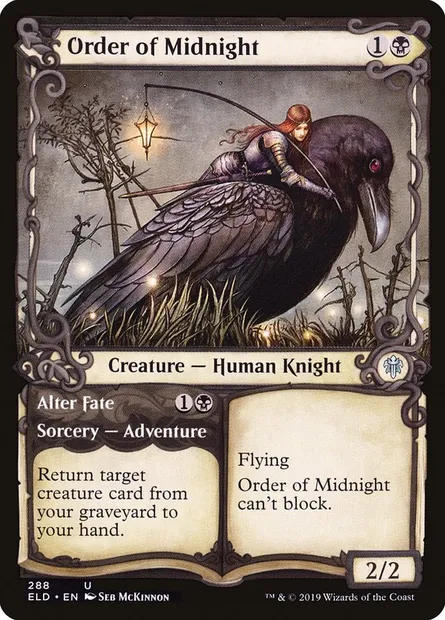 Ordre de Minuit // Altération du destin, carte Magic ELD 288 — extension Throne of Eldraine