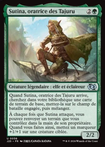 Sutina, oratrice des Tajuru, carte Magic J25 56 — extension Foundations Jumpstart