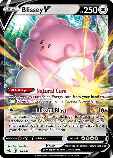 Blissey V, Pokémon card CRE 119 — Chilling Reign set