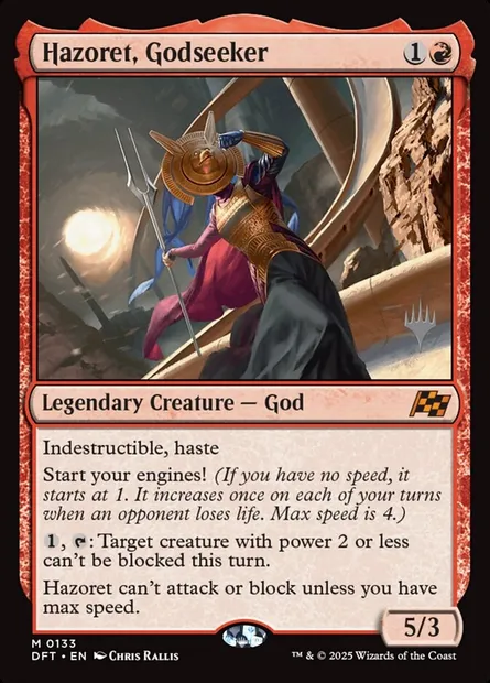 Hazoret, chercheuse de divinité, carte Magic PDFT 133p — extension Aetherdrift Promos
