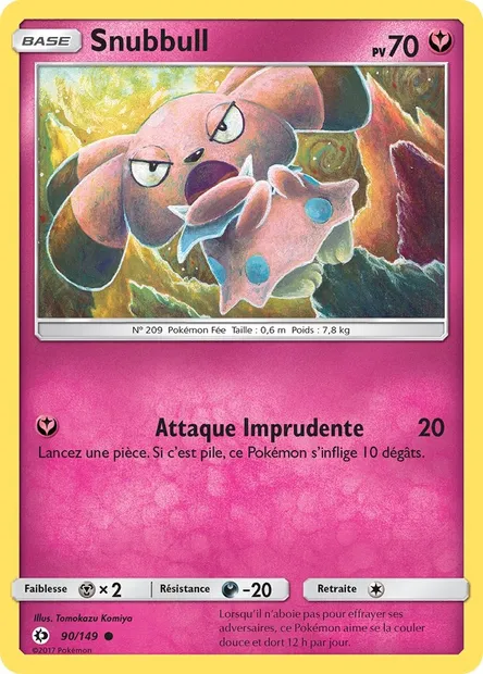 Snubbull, carte Pokémon SUM 90 — extension Soleil et Lune