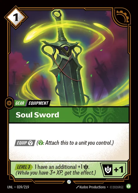 Soul Sword, carte Riftbound UNL 039 — extension Unleashed