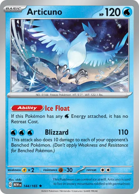 Articuno, Pokémon card MEW 144 — 151 set