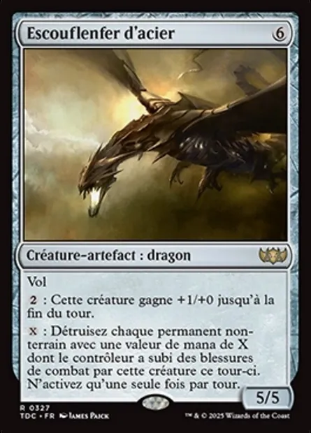 Escouflenfer d'acier, carte Magic TDC 327 — extension Tarkir: Dragonstorm Commander