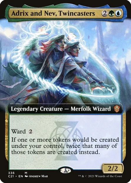 Adrix and Nev, Twincasters, Magic card C21 336 — Commander 2021 set