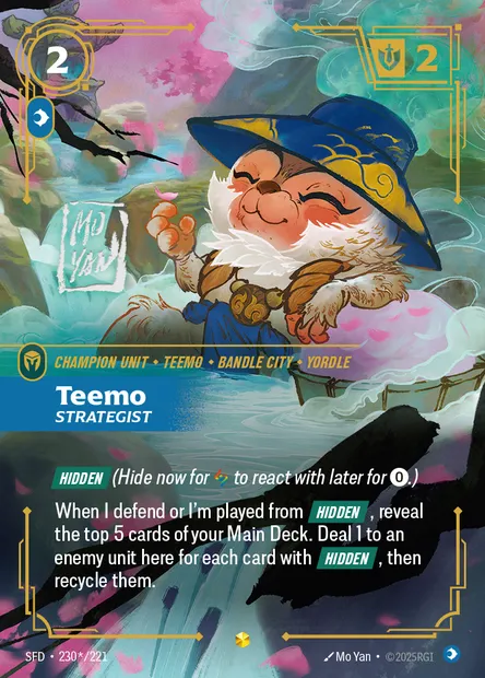 Teemo, Riftbound card SFD 230* — Spiritforged set