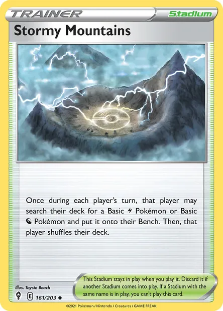 Stormy Mountains, Pokémon card EVS 161 — Evolving Skies set