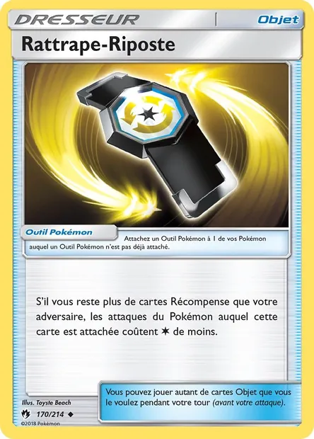 Rattrape-Riposte, carte Pokémon LOT 170 — extension Tonnerre Perdu