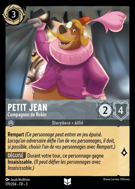 Petit Jean - Compagnon de Robin, carte Disney Lorcana CH3-179 — extension Les Terres d'Encres