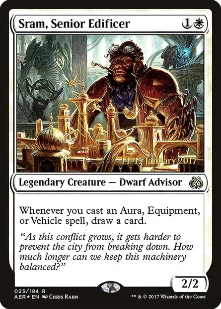 Sram, Senior Edificer, Magic card PAER 23s — Aether Revolt Promos set