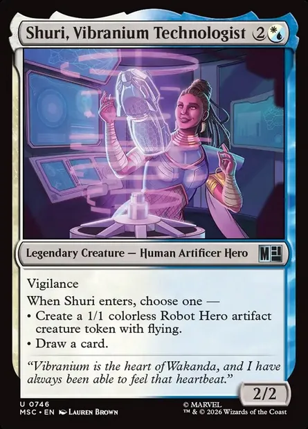 Shuri, Vibranium Technologist, Magic card MSC 746 — Marvel Super Heroes Commander set