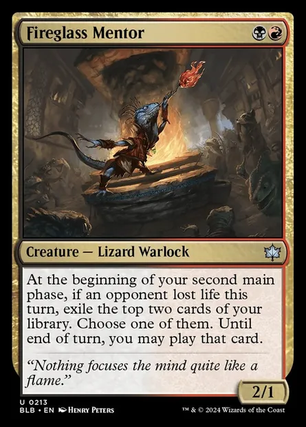 Fireglass Mentor, Magic card BLB 213 — Bloomburrow set