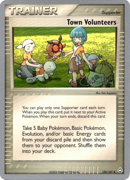 Volontaires de la ville, carte Pokémon WCD04 136-2 — extension World Championship Decks 2004