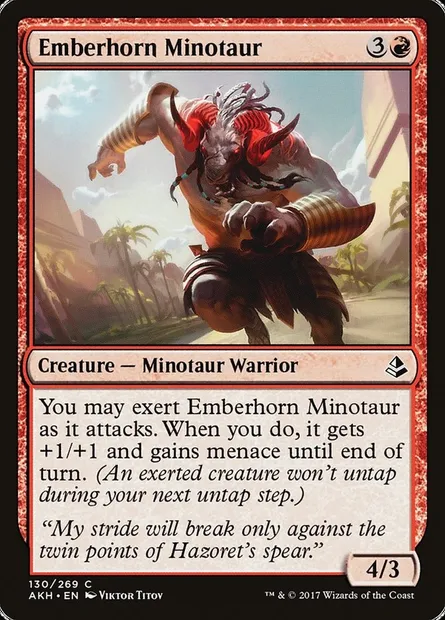 Emberhorn Minotaur, Magic card AKH 130 — Amonkhet set