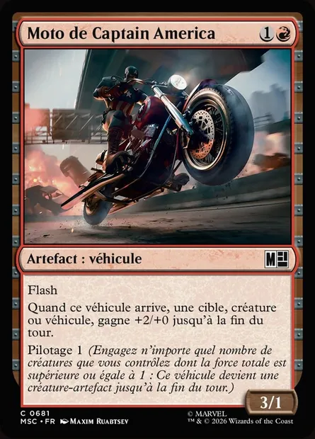 Moto de Captain America, carte Magic MSC 681 — extension Marvel Super Heroes Commander