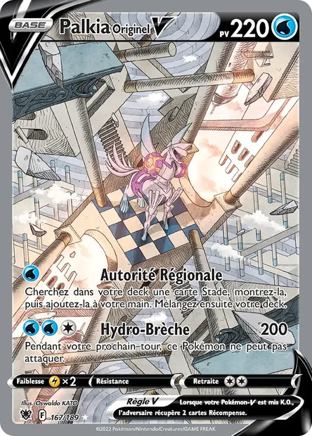 Palkia Originel V, carte Pokémon ASR 167 — extension Astres Radieux